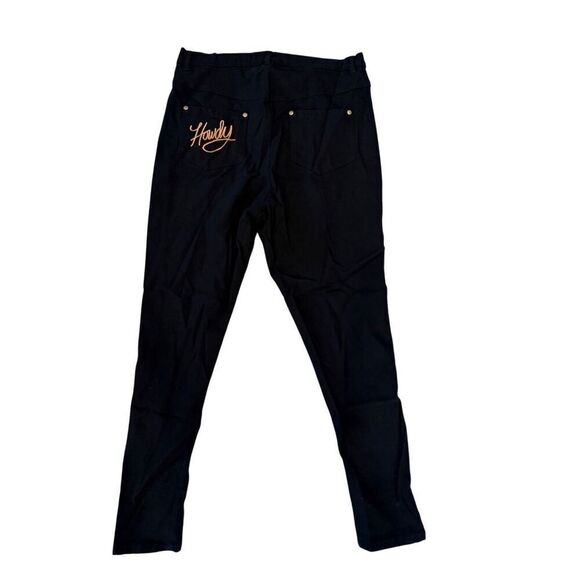 Unique Vintage Womens High Rise Howdy Studded Stretch Skinny Jeans Black XL/14 - Picture 1 of 8
